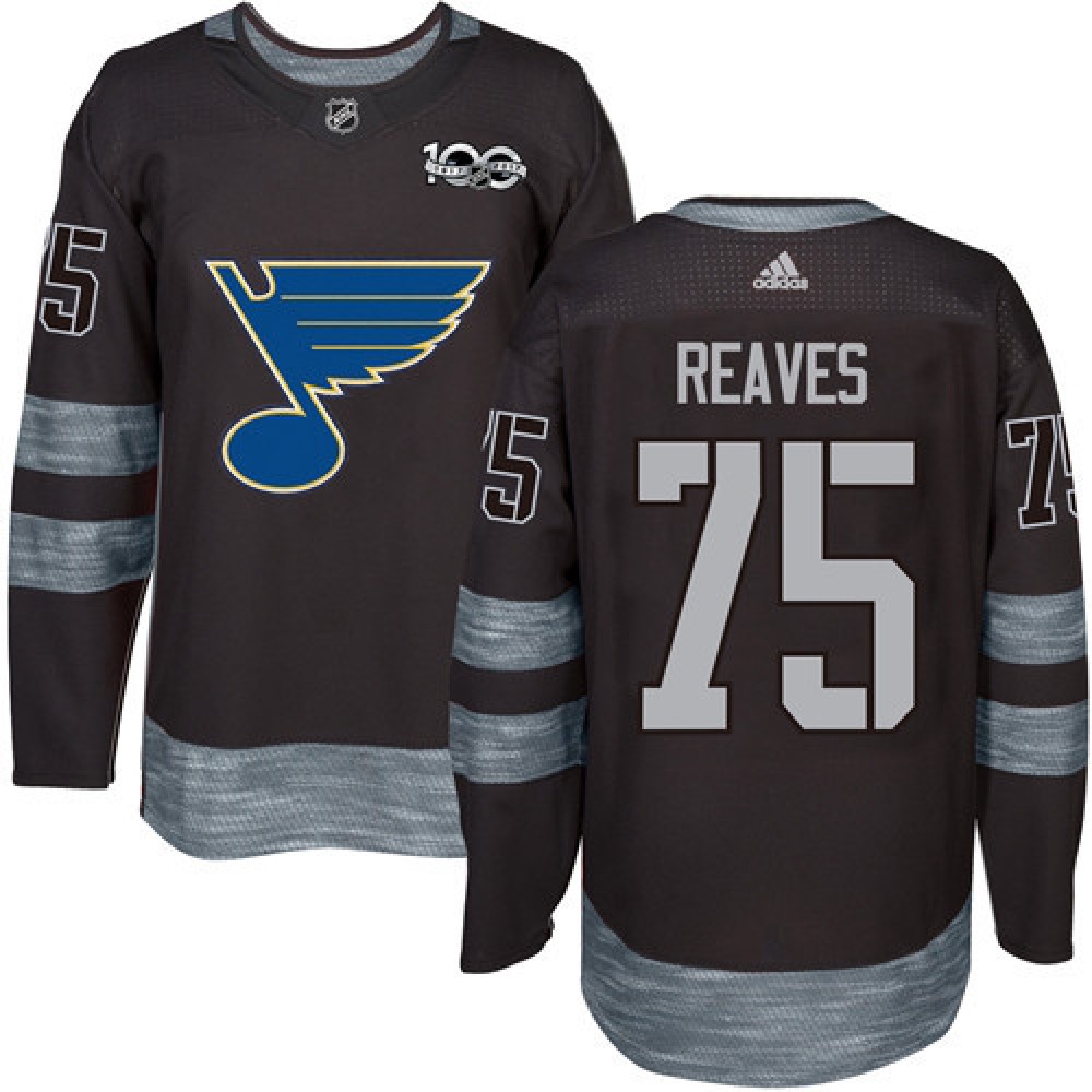 Blues #75 Ryan Reaves Black 1917-2017 100th Anniversary Stitched NHL Jersey 1