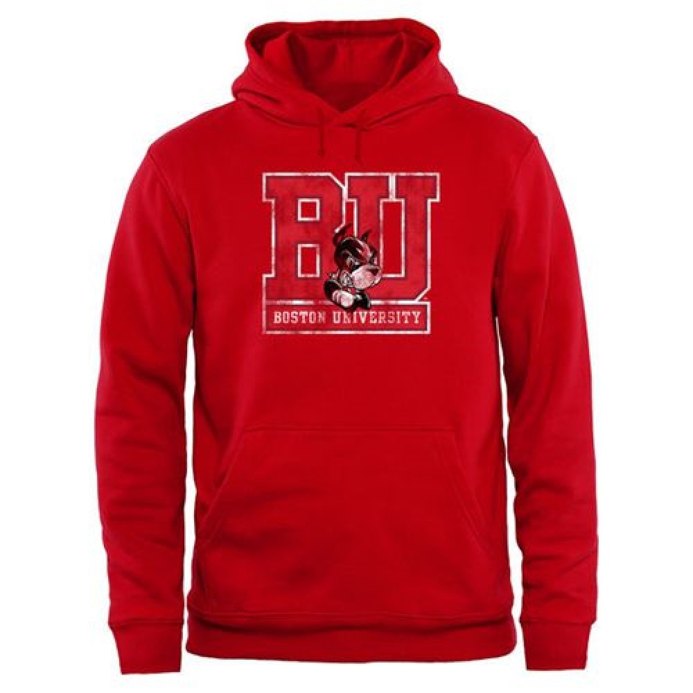 Boston University Big & Tall Classic Primary Pullover Hoodie Red 1