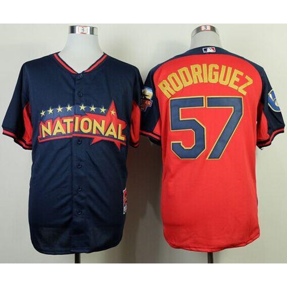 Brewers #57 Francisco Rodriguez Navy/Red National League 2014 All Star BP Stitched MLB Jersey 1