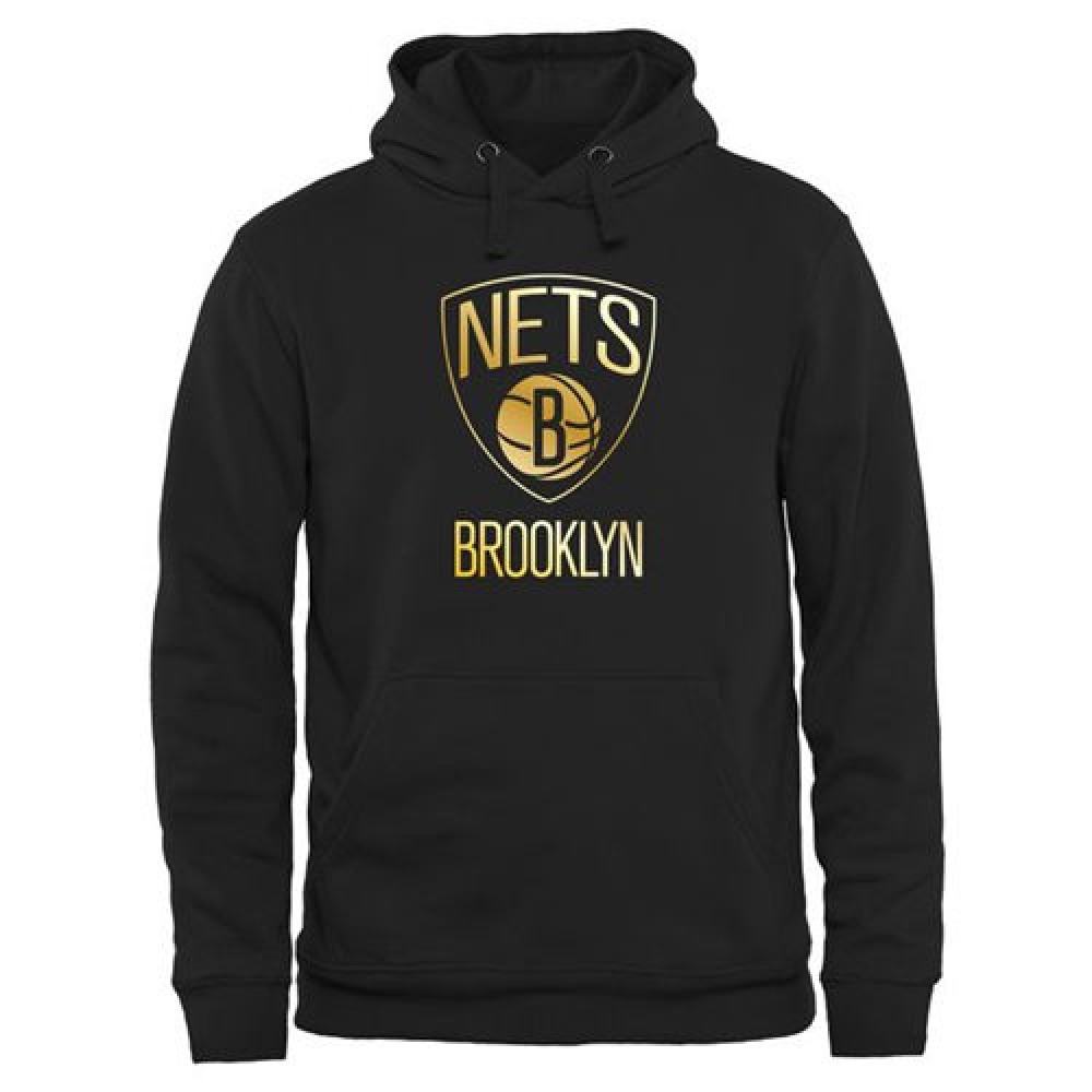 Brooklyn Nets Gold Collection Pullover Hoodie Black 1