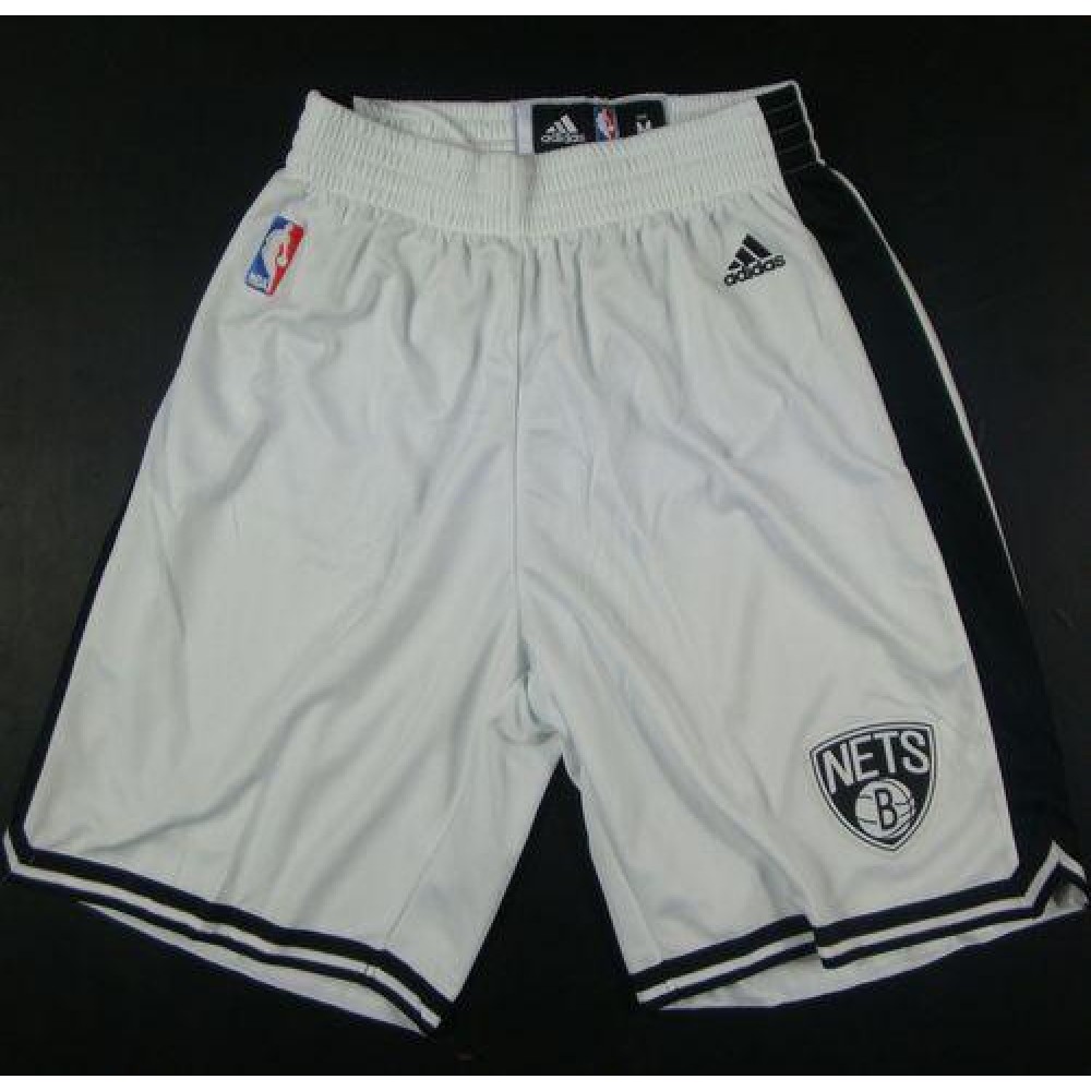 Brooklyn Nets White NBA Shorts 1