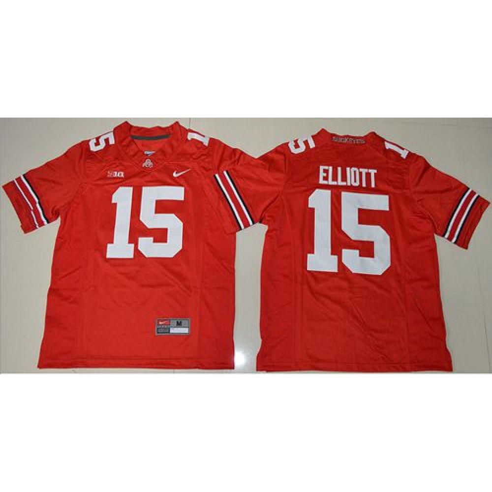 Buckeyes #15 Ezekiel Elliott Red Stitched Youth NCAA Jersey 1