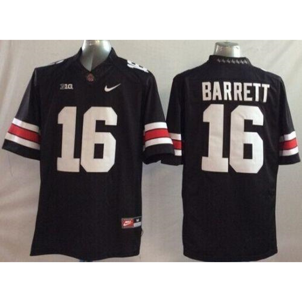 Buckeyes #16 J. T. Barrett Black Stitched Youth NCAA Jersey 1