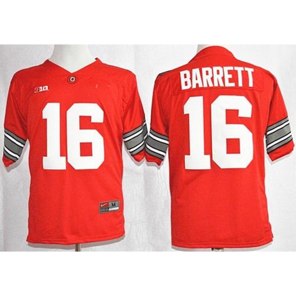 Buckeyes #16 J. T. Barrett Red Diamond Quest Stitched NCAA Jersey 1