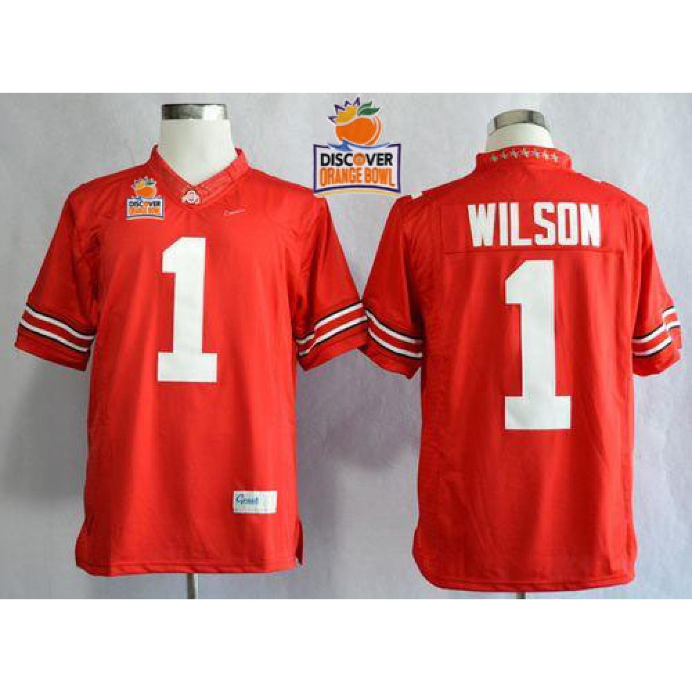 Buckeyes #1 Dontre Wilson Red Limited 2014 Discover Orange Bowl Patch Stitched NCAA Jersey 1