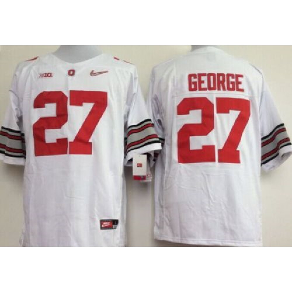 Buckeyes #27 Eddie George White Stitched NCAA Jersey 1