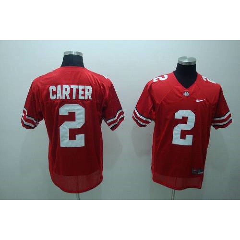 Buckeyes #2 Cris Carter Red Stitched NCAA Jersey 1