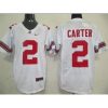 Buckeyes #2 Cris Carter White Stitched NCAA Jersey