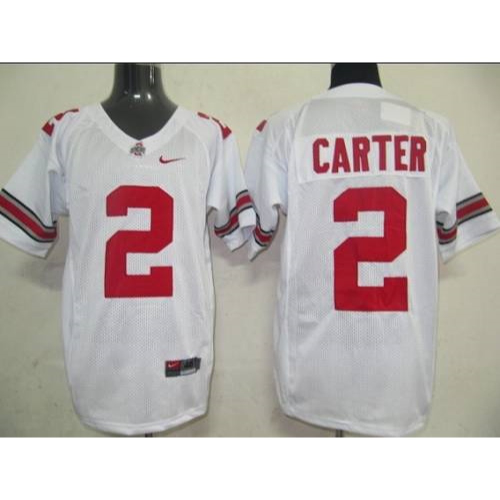 Buckeyes #2 Cris Carter White Stitched NCAA Jersey 1