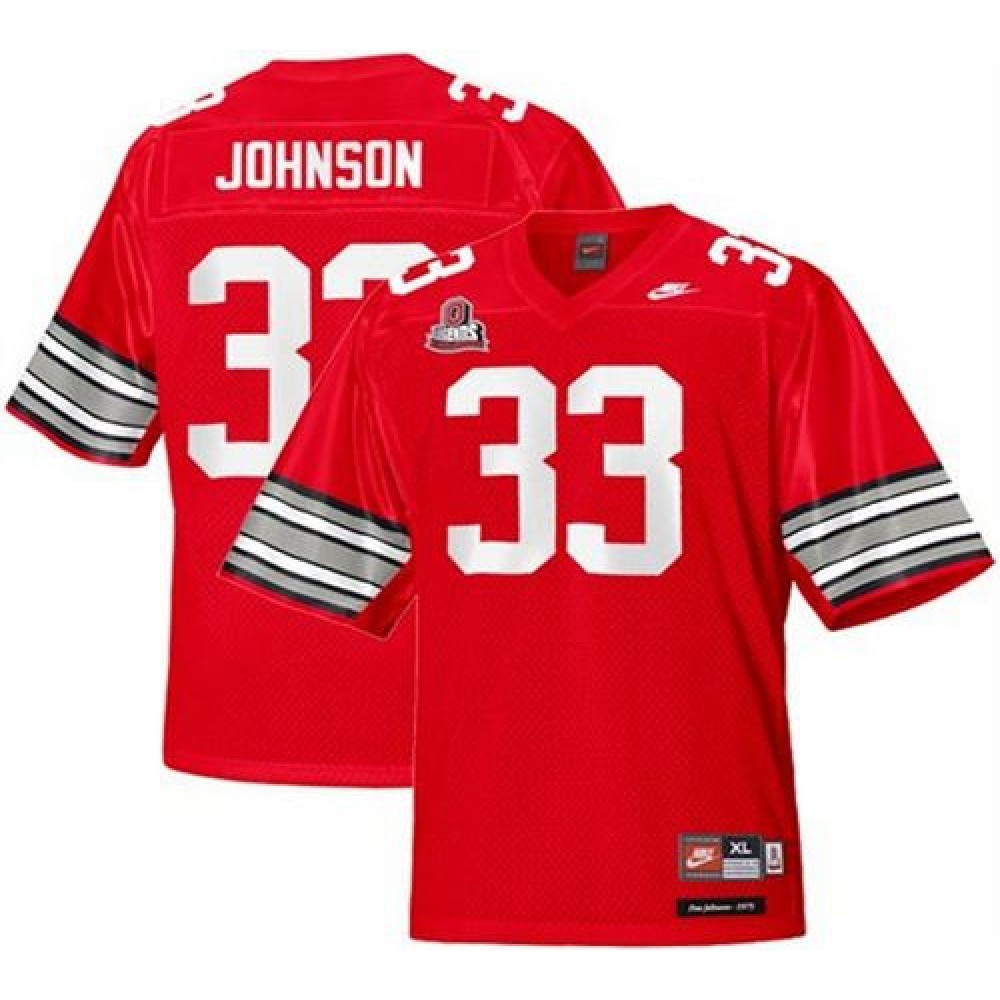 Buckeyes #33 Pete Johnson Red Legends of the Scarlet & Gray Throwback Stitched NCAA Jersey 1