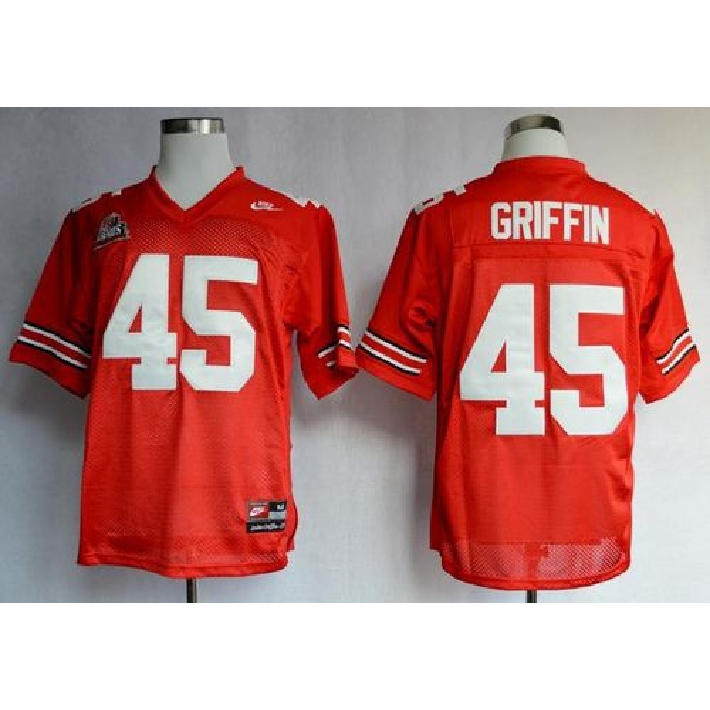 Buckeyes #45 Archie Griffin Red Stitched NCAA Jersey 1