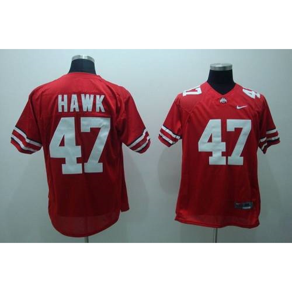 Buckeyes #47 A. J. Hawk Red Stitched NCAA Jersey 1