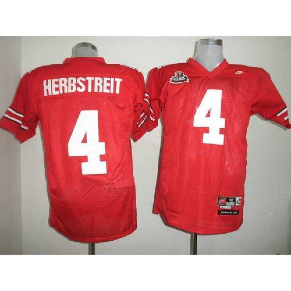 Buckeyes #4 Kirk Herbstreit Red Stitched NCAA Jersey 1