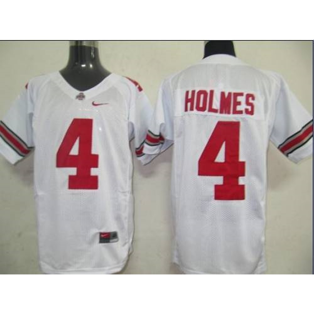 Buckeyes #4 Santonio Holmes White Stitched NCAA Jersey 1