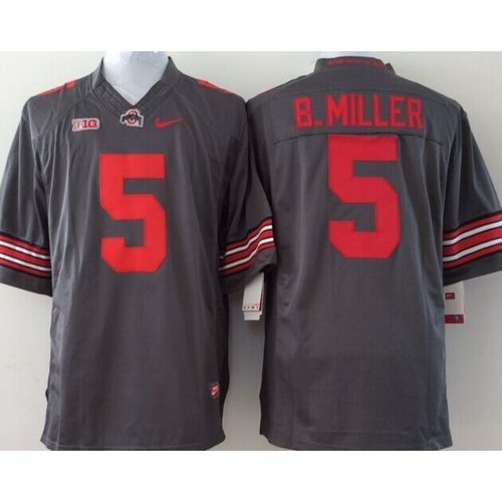 Buckeyes #5 Braxton Miller Grey Stitched Youth NCAA Jersey 1