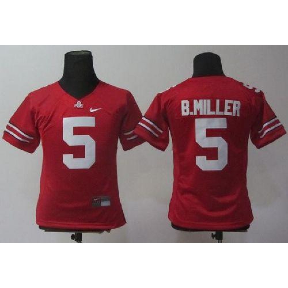 Buckeyes #5 Braxton Miller Red Women's Stitched NCAA Jersey 1