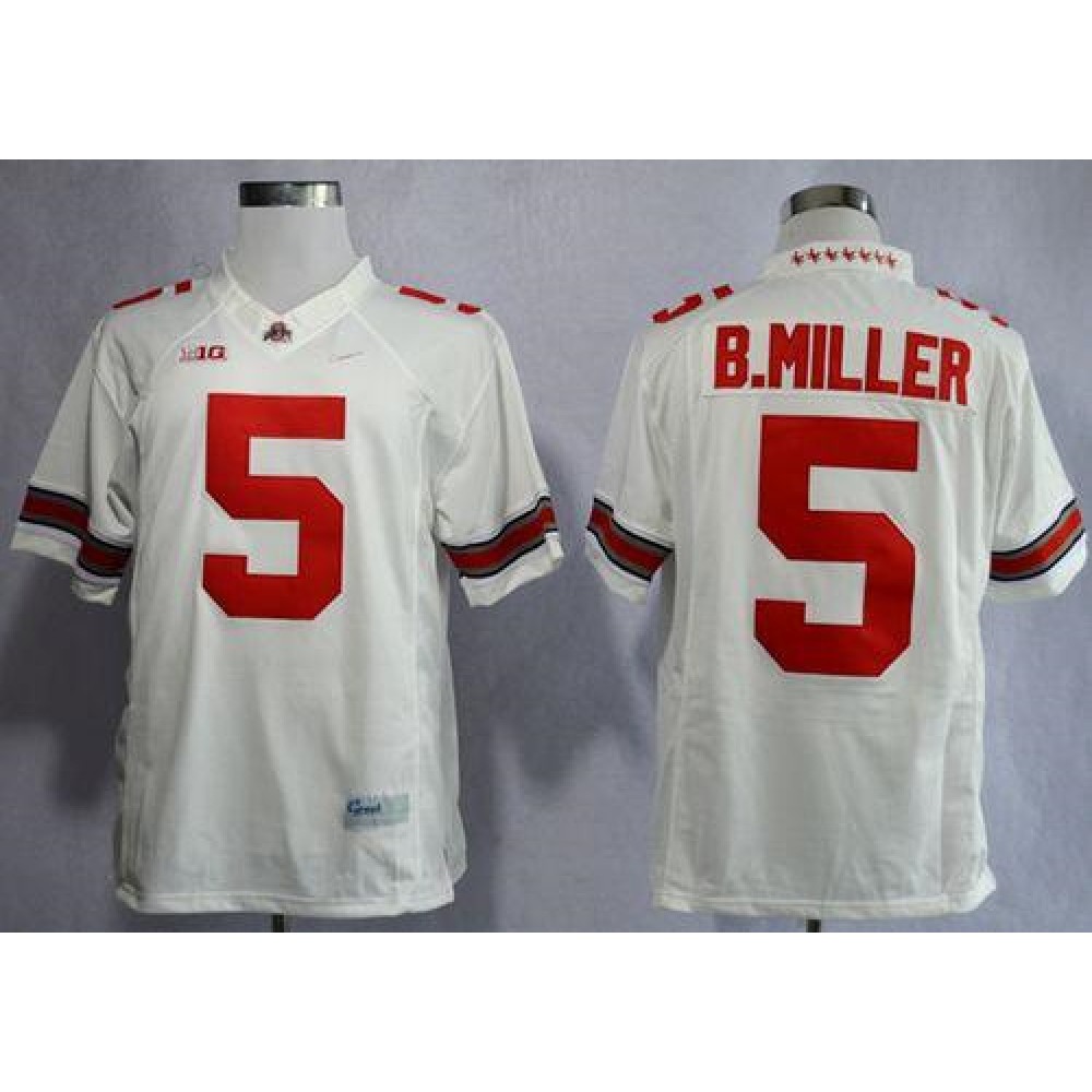 Buckeyes #5 Braxton Miller White Limited Stitched NCAA Jersey 1