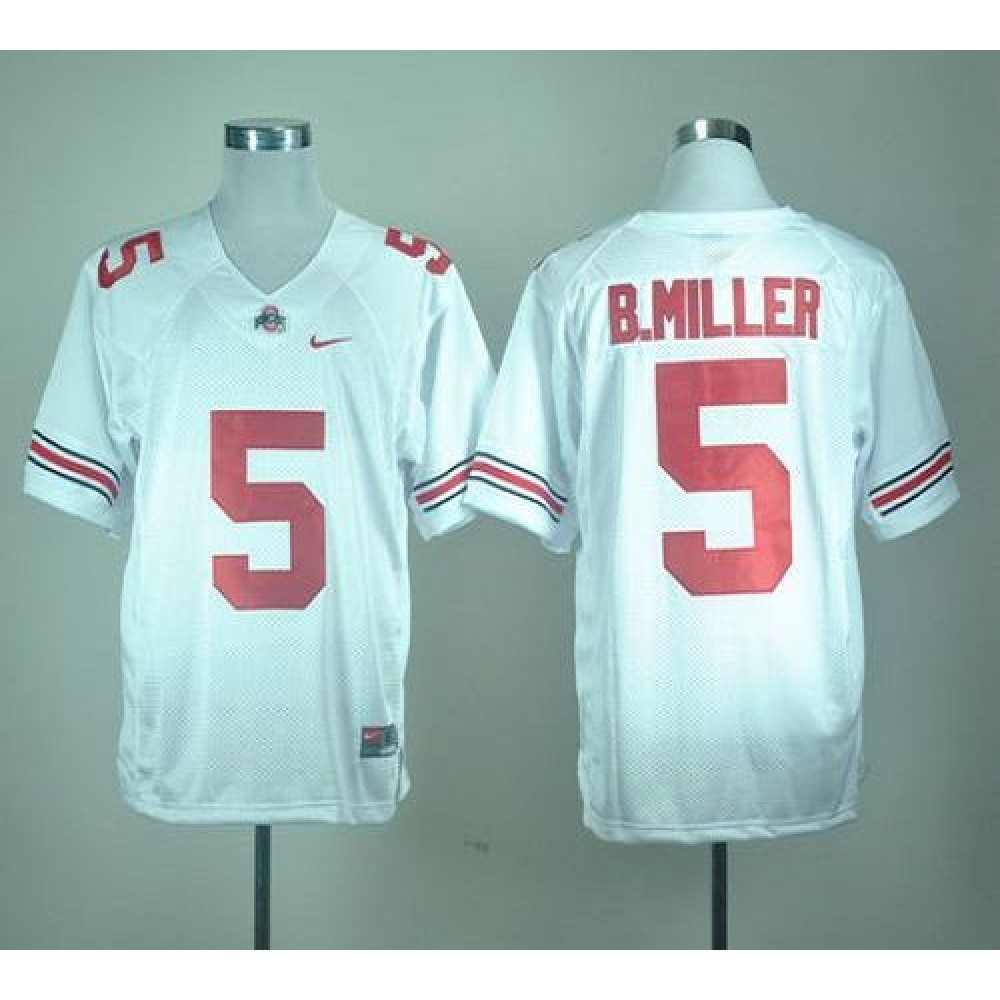 Buckeyes #5 Braxton Miller White Stitched NCAA Jersey 1