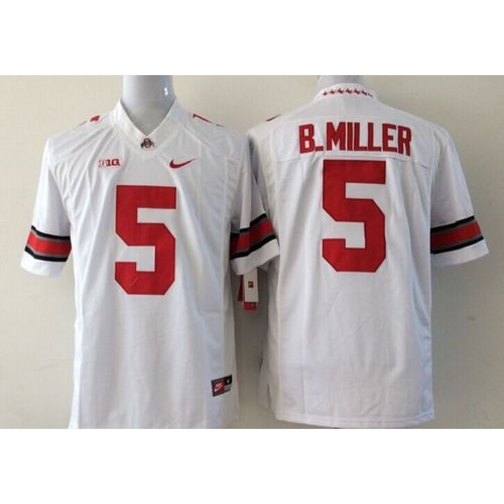 Buckeyes #5 Braxton Miller White Stitched Youth NCAA Jersey 1