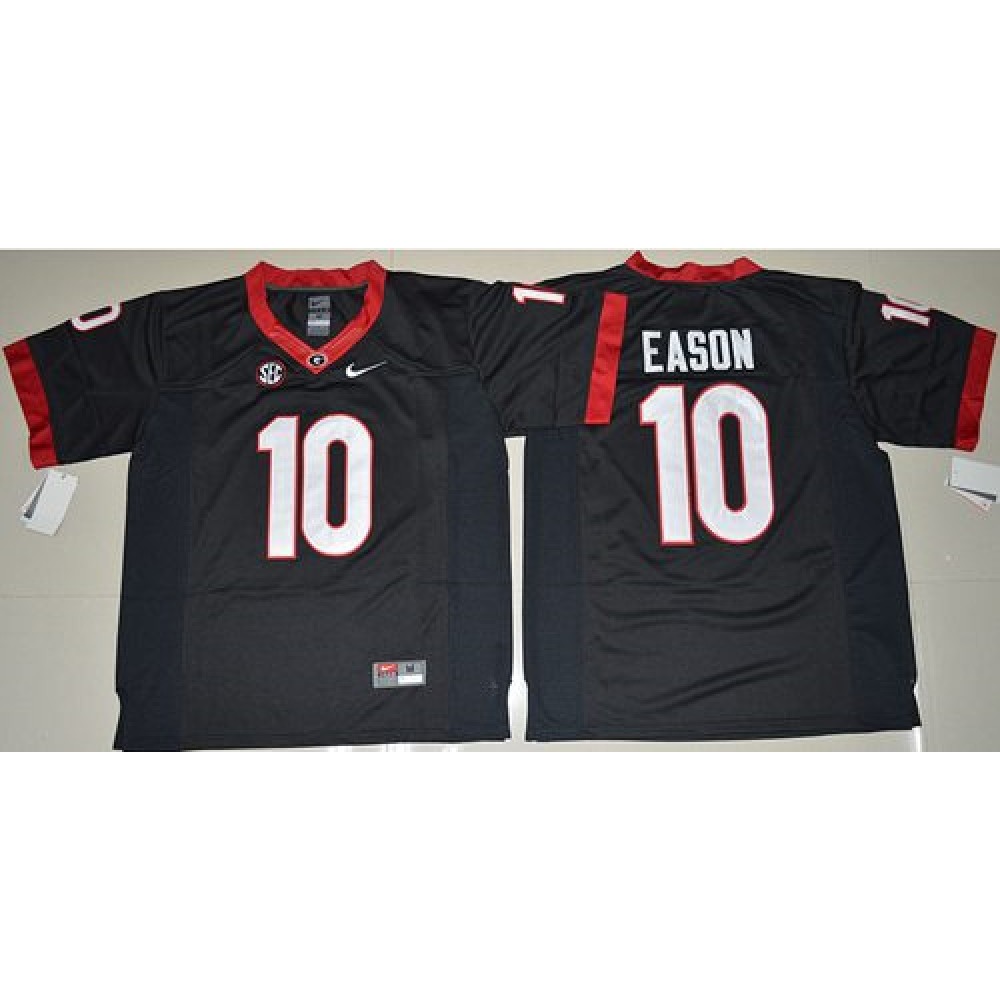 Bulldogs #10 Jacob Eason Black Limited Stitched NCAA Jersey 1