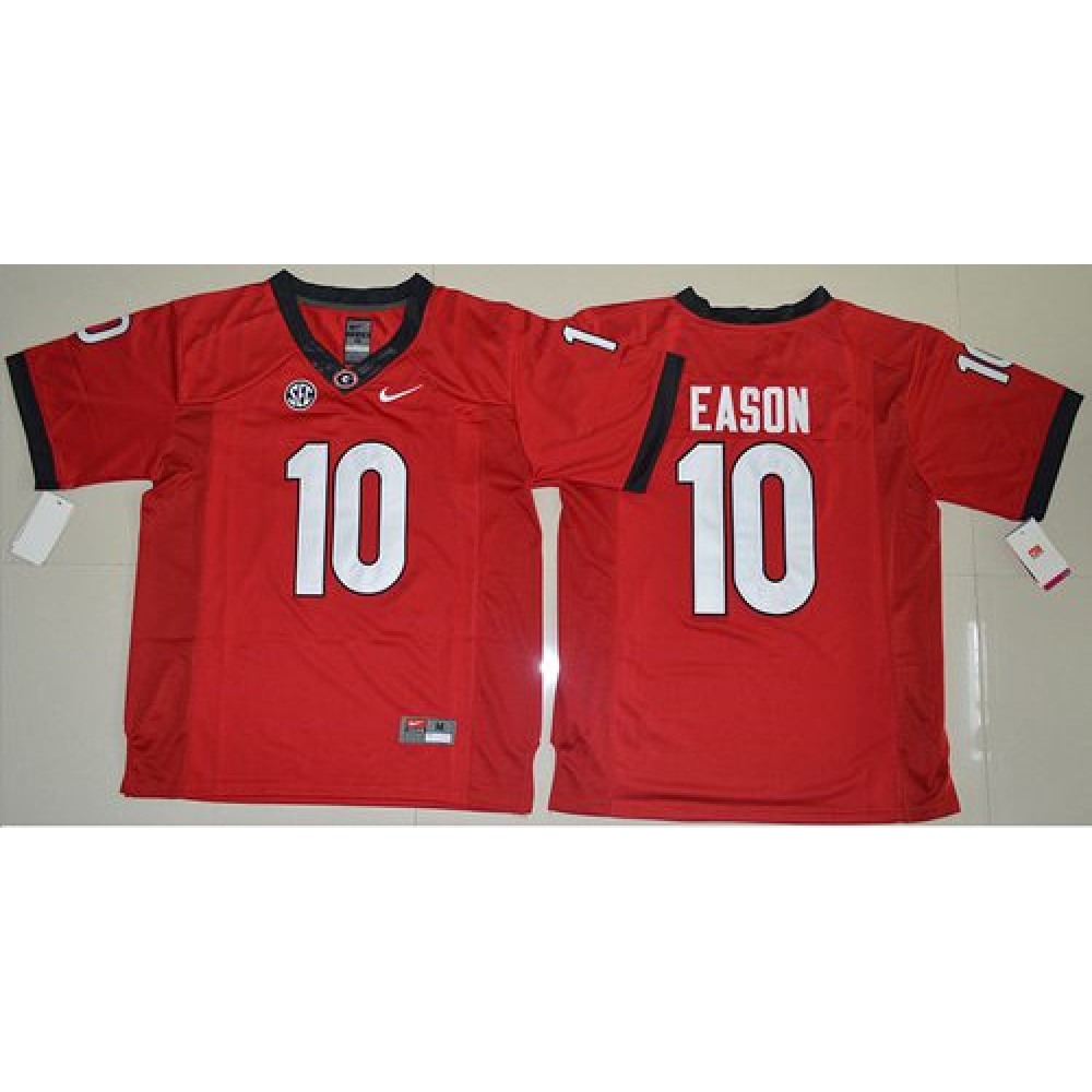 Bulldogs #10 Jacob Eason Red Limited Stitched NCAA Jersey 1