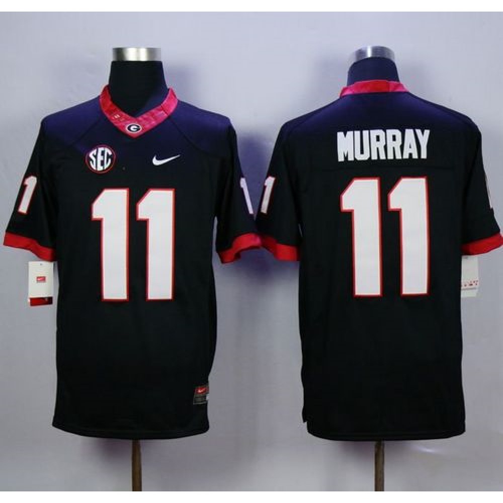 Bulldogs #11 Aaron Murray Black Limited Stitched NCAA Jersey 1