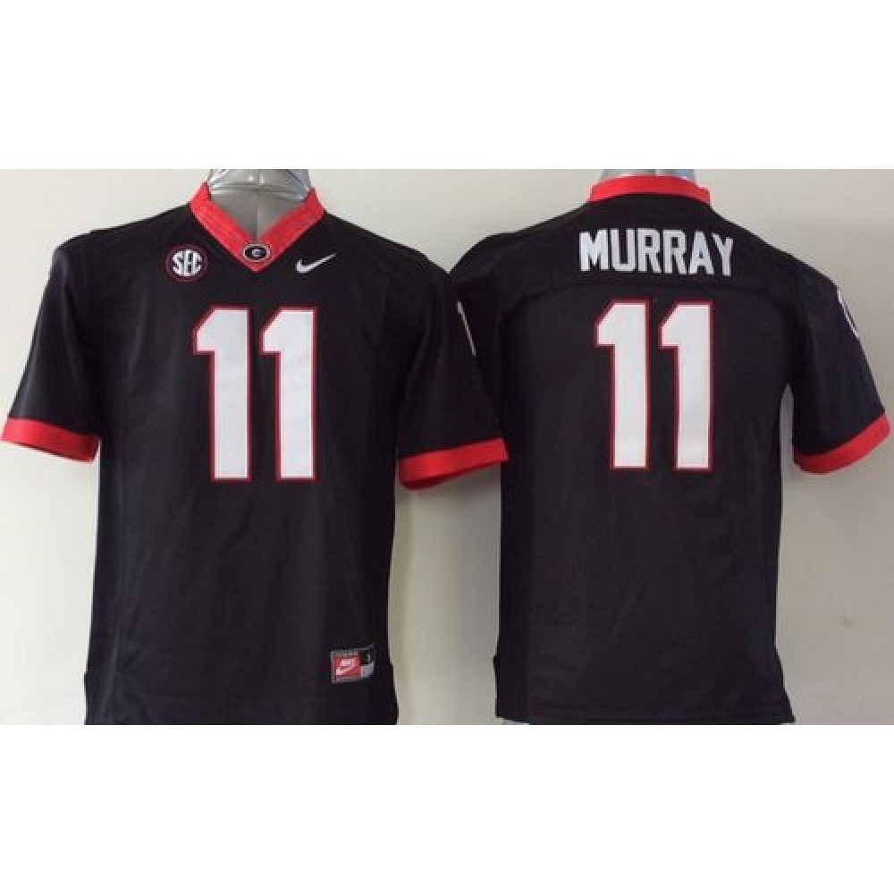 Bulldogs #11 Aaron Murray Black Stitched Youth NCAA Jersey 1