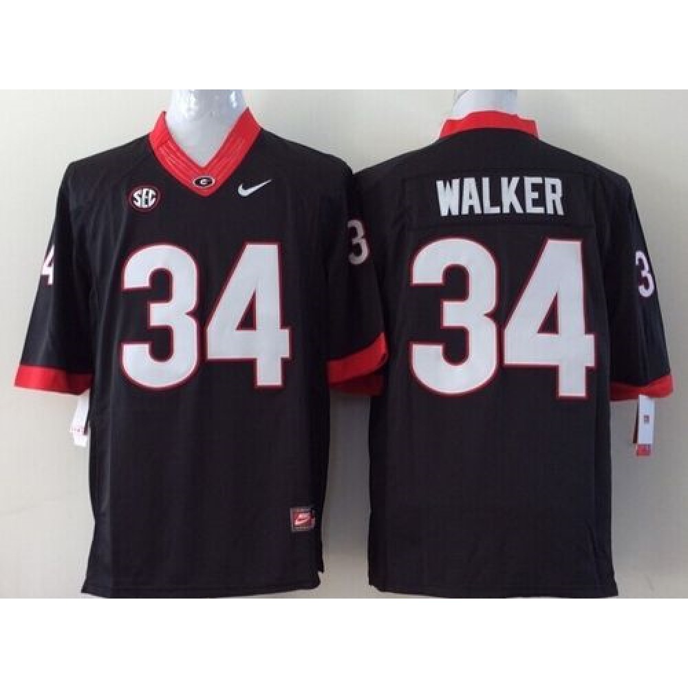 Bulldogs #34 Herschel Walker Black Stitched Youth NCAA Jersey 1