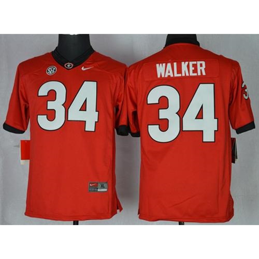 Bulldogs #34 Herschel Walker Red Stitched Youth NCAA Jersey 1