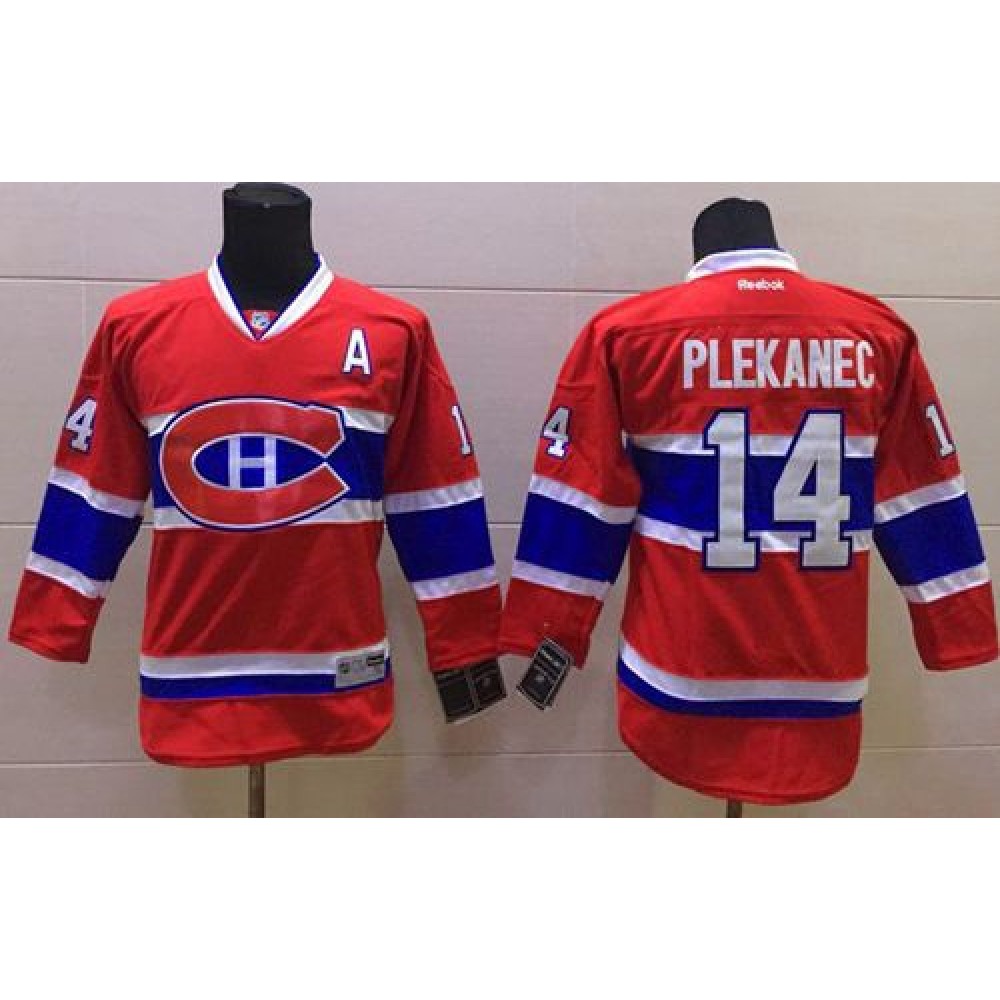 Canadiens #14 Tomas Plekanec Red Stitched Youth NHL Jersey 1