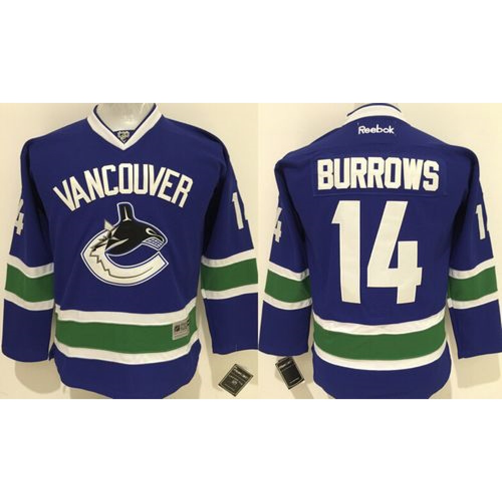 Canucks #14 Alex Burrows Blue Youth Stitched NHL Jersey 1