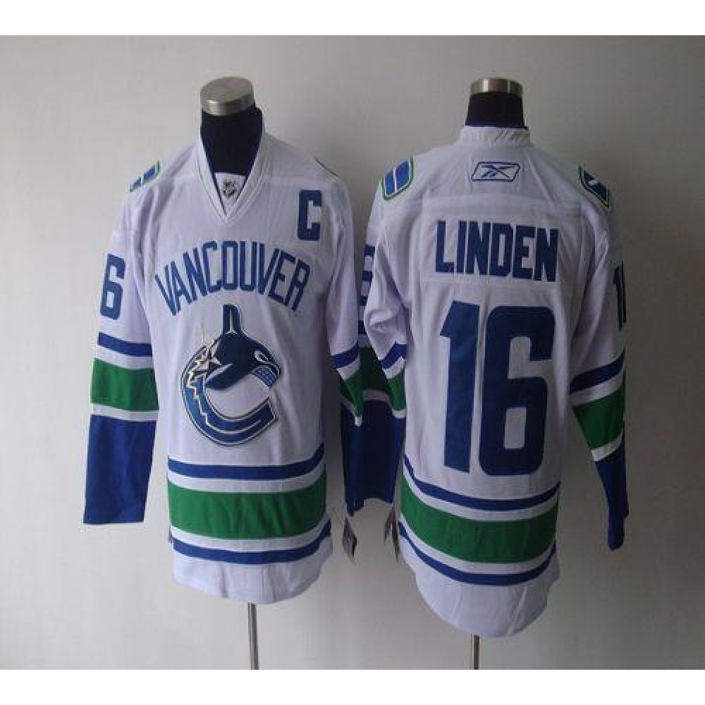 Canucks #16 Trevor Linden White Stitched Youth NHL Jersey 1