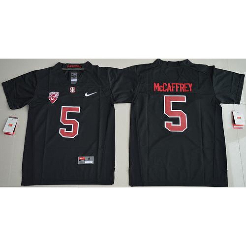 Cardinal #5 Christian McCaffrey Blackout Stitched Youth NCAA Jersey 1