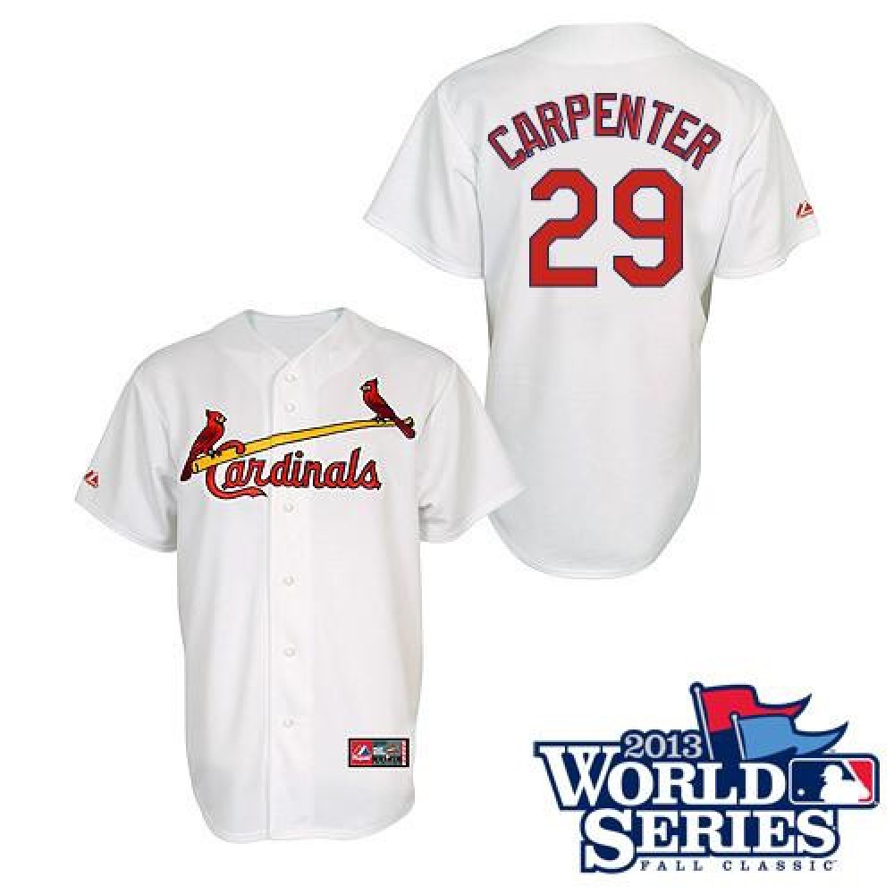Cardinals #29 Chris Carpenter White Cool Base 2013 World Series Patch Stitched MLB Jersey 1