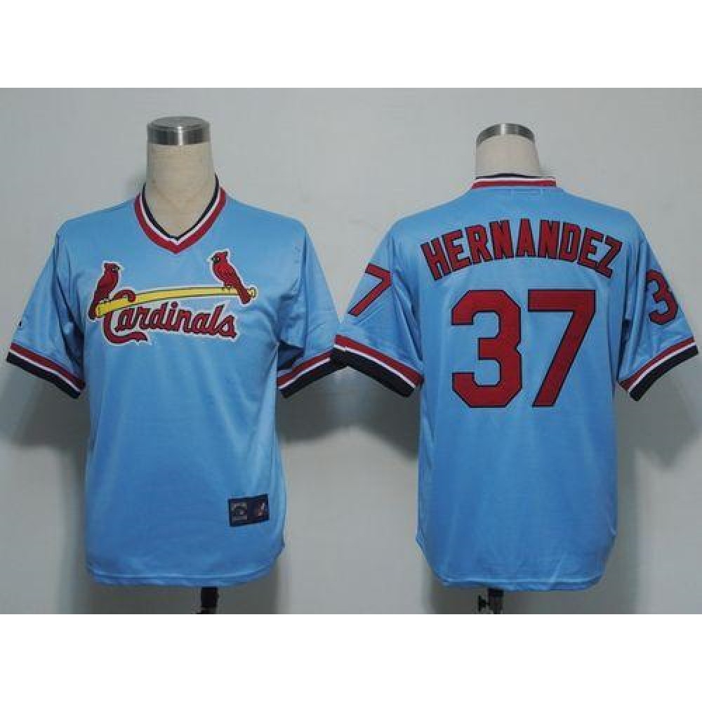 Cardinals #37 Keith Hernandez Blue Cooperstown Throwback Stitched MLB Jersey 1