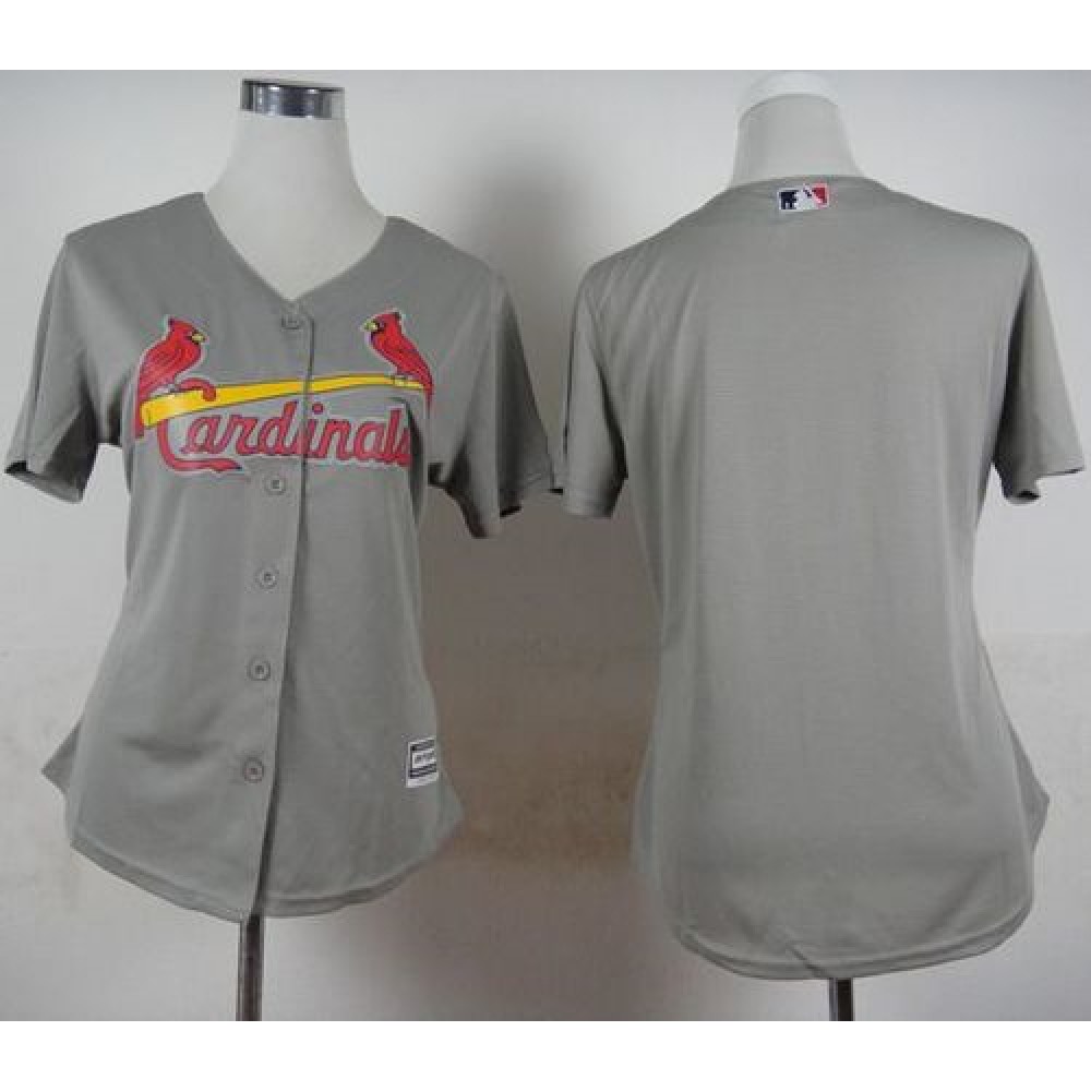 Cardinals Blank Grey Road Women's Stitched MLB Jersey 1