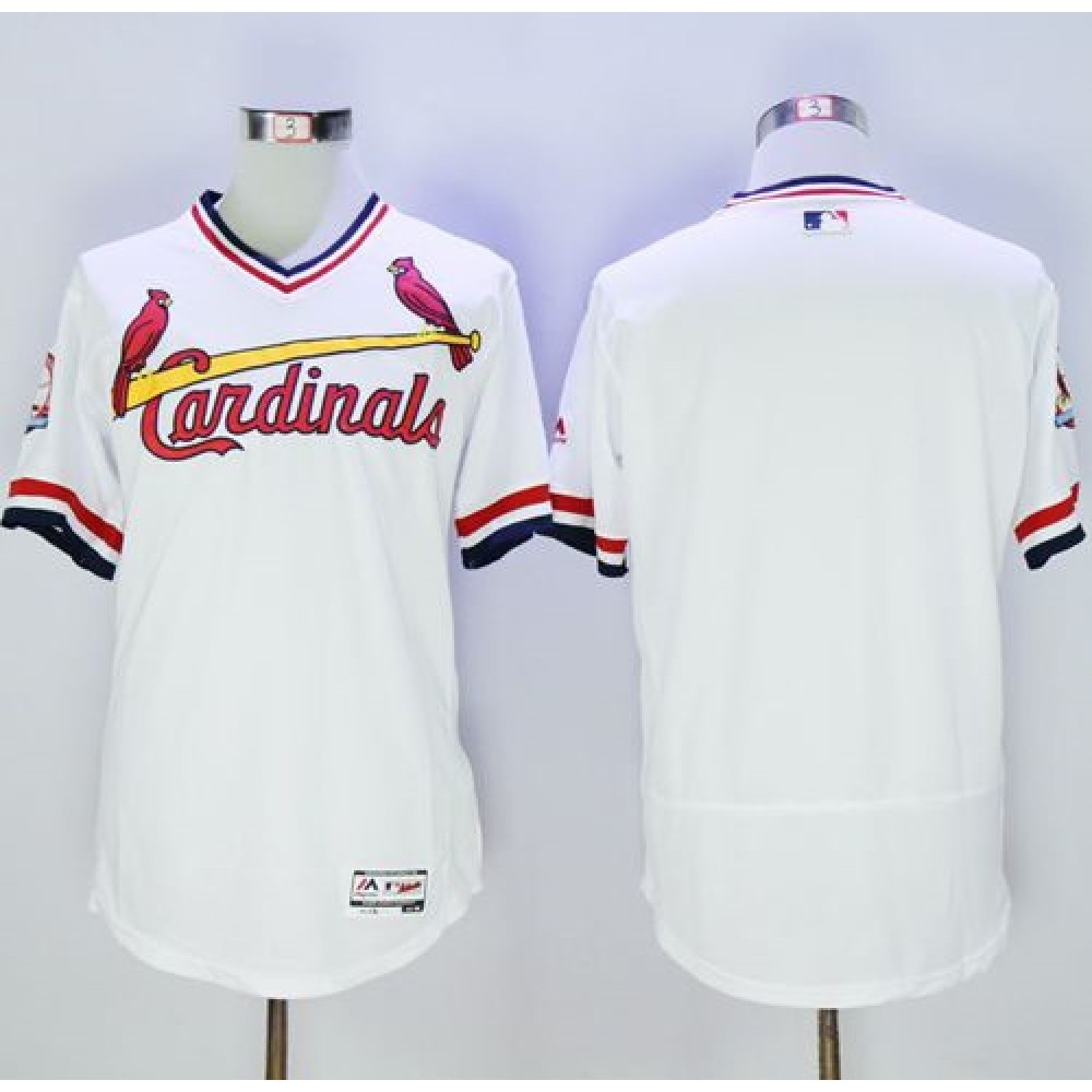 Cardinals Blank White Flexbase Authentic Collection Cooperstown Stitched MLB Jersey 1