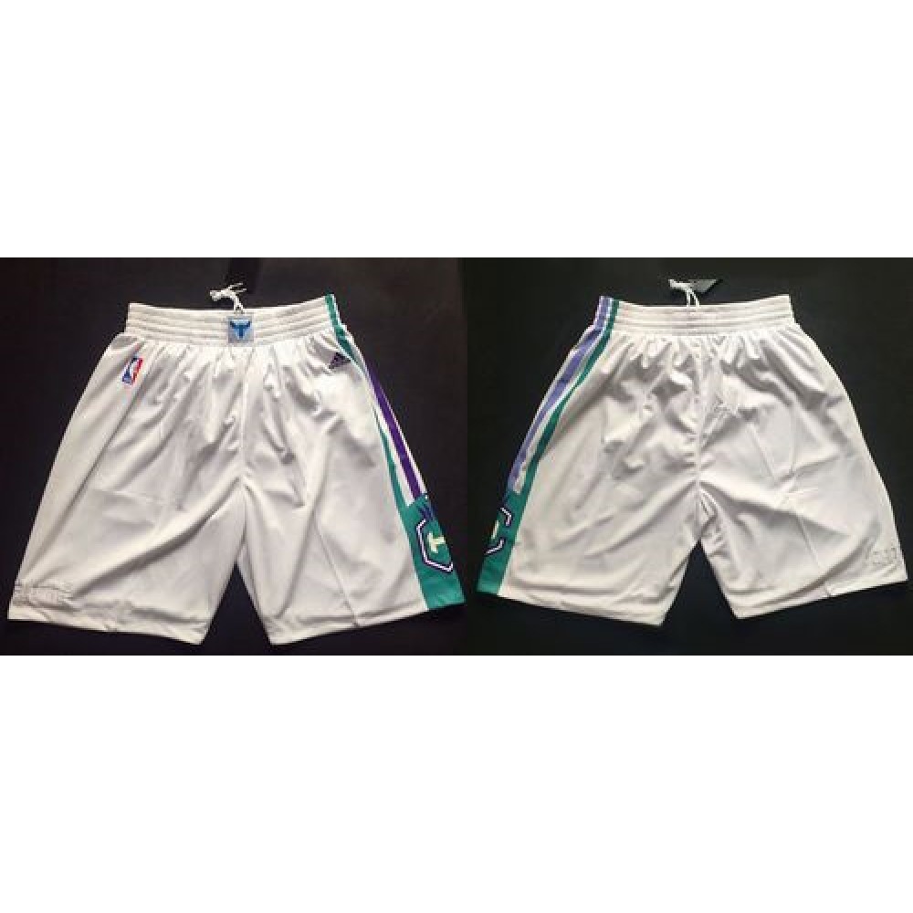 Charlotte Hornets White NBA Shorts 1