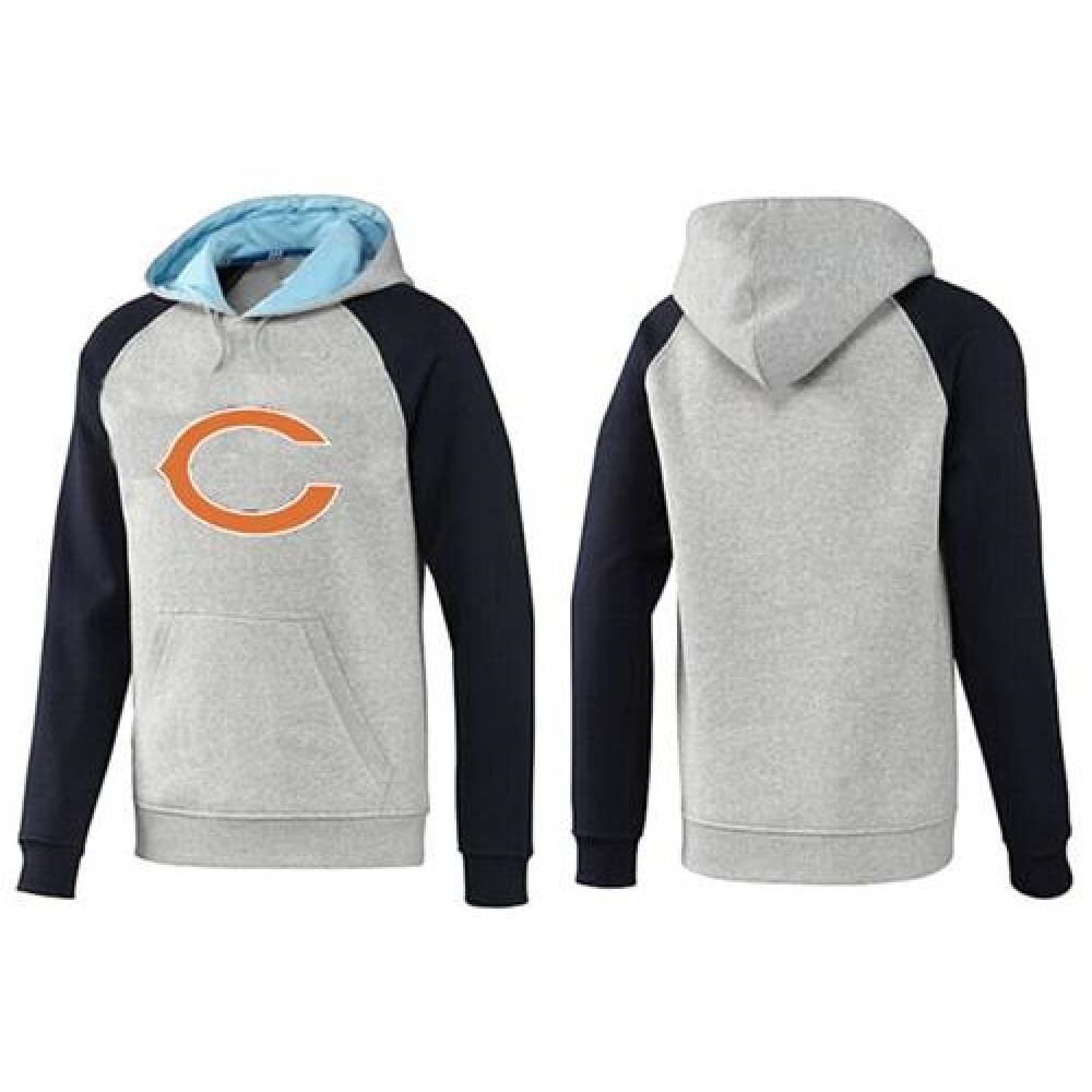 Chicago Bears Logo Pullover Hoodie Grey & Blue 1