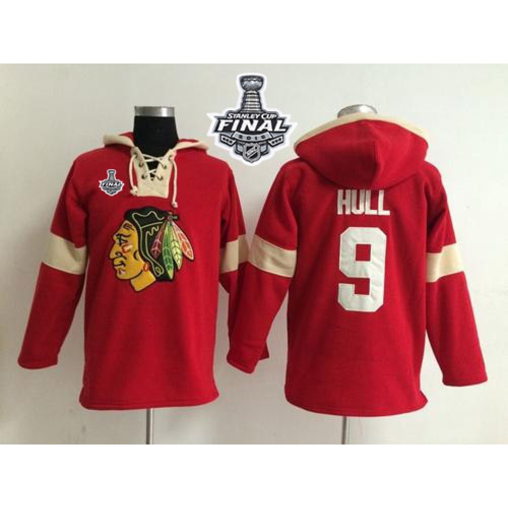 Chicago Blackhawks #9 Bobby Hull Red 2015 Stanley Cup Pullover NHL Hoodie 1