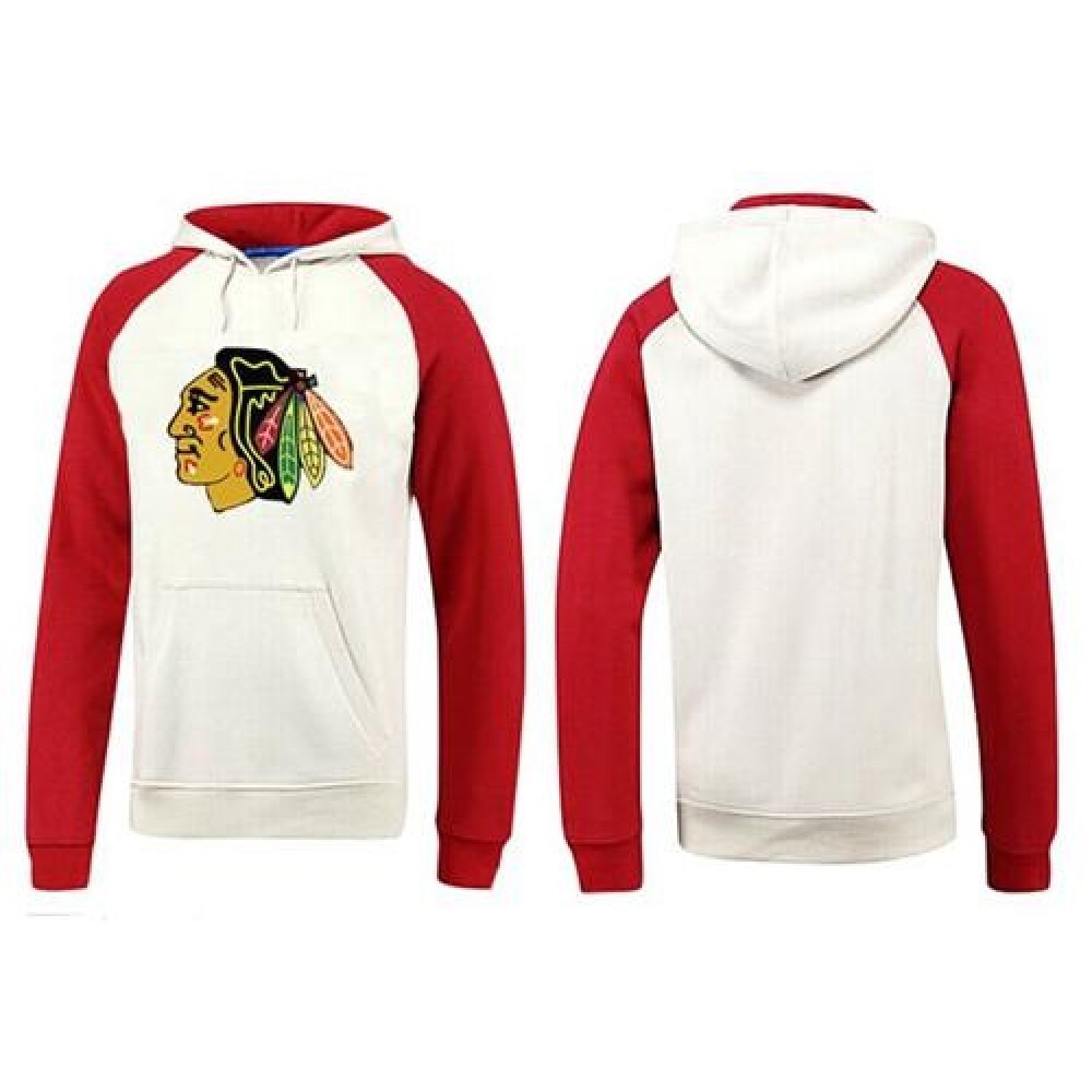 Chicago Blackhawks Pullover Hoodie White & Red 1