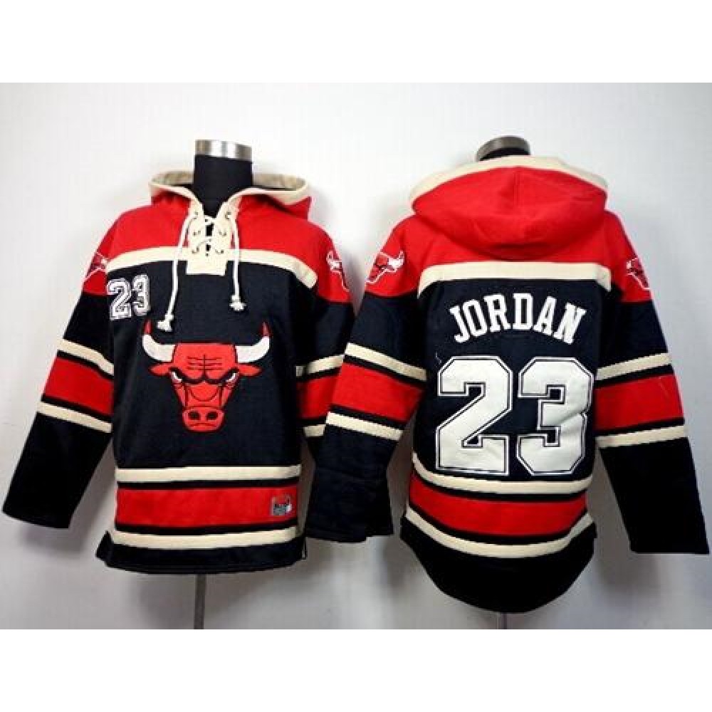 Chicago Bulls #23 Michael Jordan Black Sawyer Hooded Sweatshirt NBA Hoodie 1