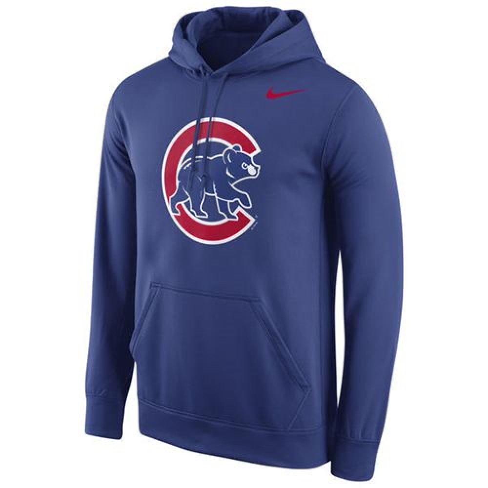 Chicago Cubs Logo Performance Pullover Royal MLB Hoodie 1