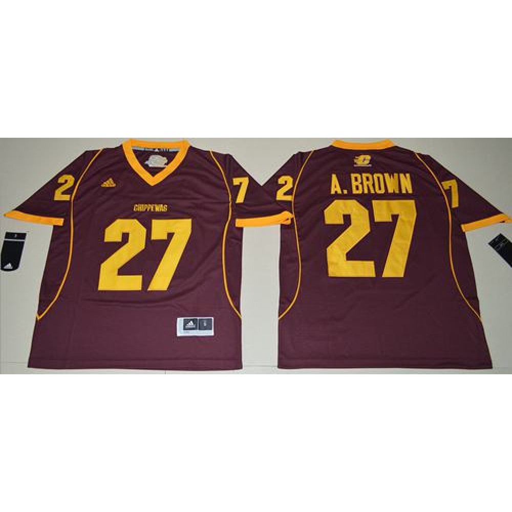 Chippewas #27 Antonio Brown Maroon Stitched NCAA Jersey 1