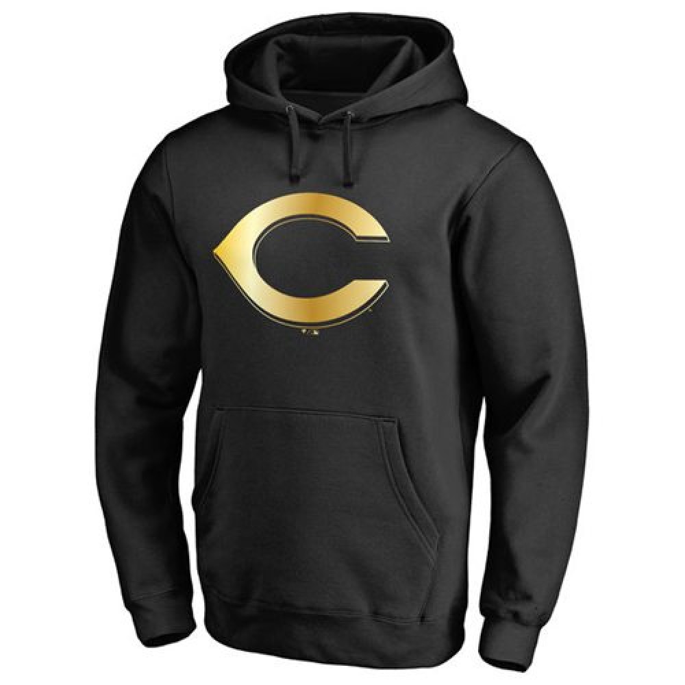 Cincinnati Reds Gold Collection Pullover Hoodie Black 1