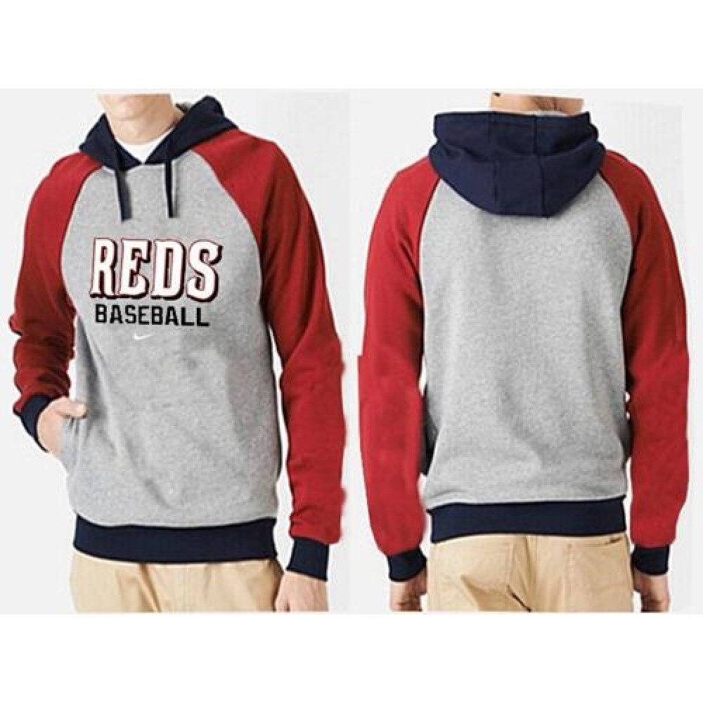 Cincinnati Reds Pullover Hoodie Grey & Red 1