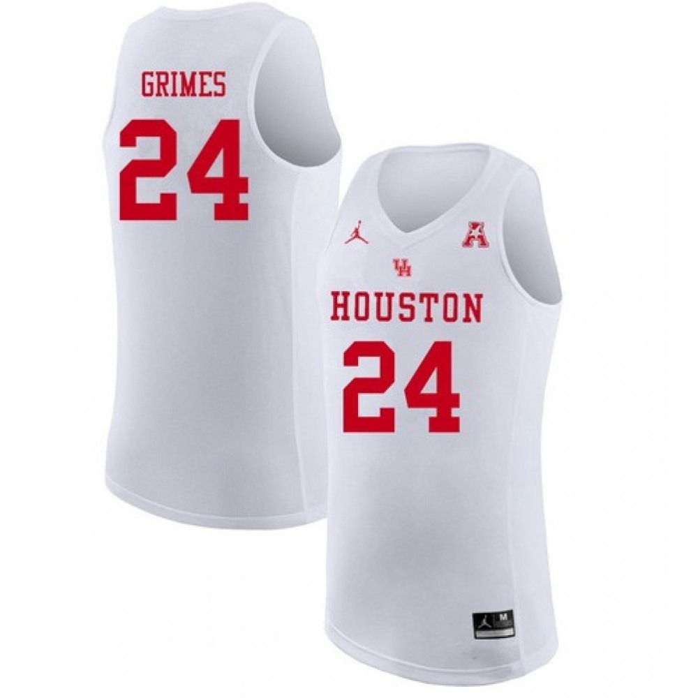 Cougars #24 Quentin Grimes White Stitched NCAA Jersey 1