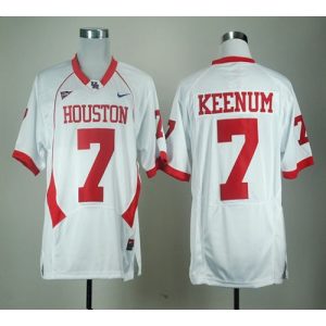Cougars #7 Case Keenum White C-USA Patch Stitched NCAA Jersey