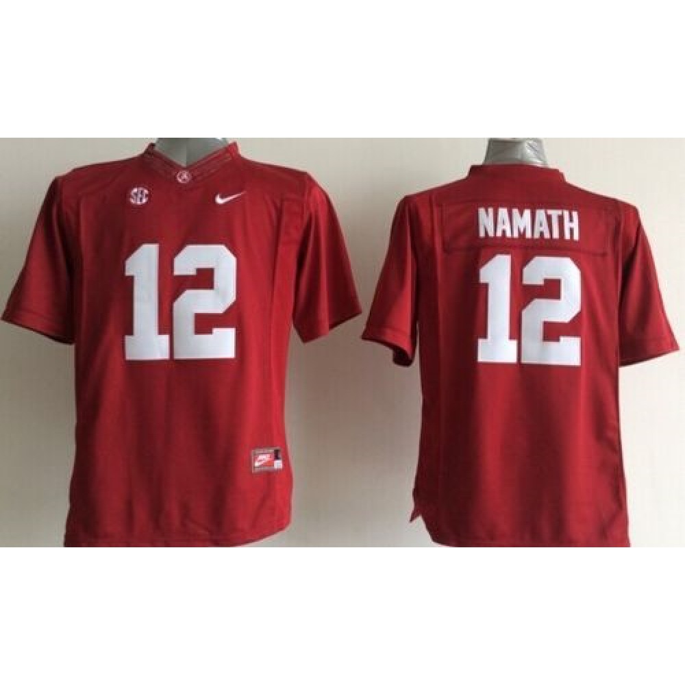 Crimson Tide #12 Joe Namath Red Stitched Youth NCAA Jersey 1