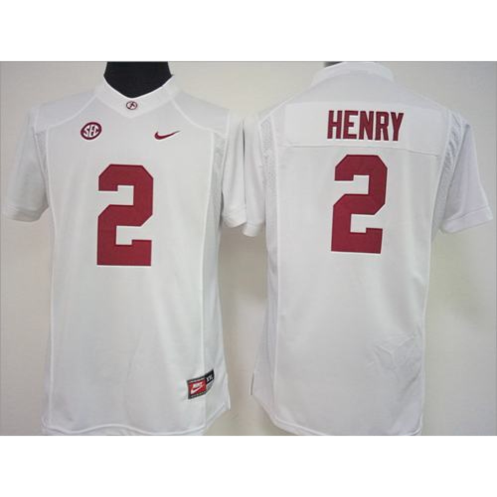 Crimson Tide #2 Derrick Henry White Women's Stitched NCAA Jersey 1
